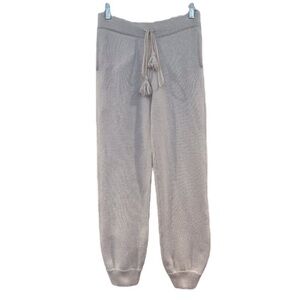 LoveShackFancy Wool Cashmere Cream Knit Tie Waist Preppy Casual Jogger Pants XS